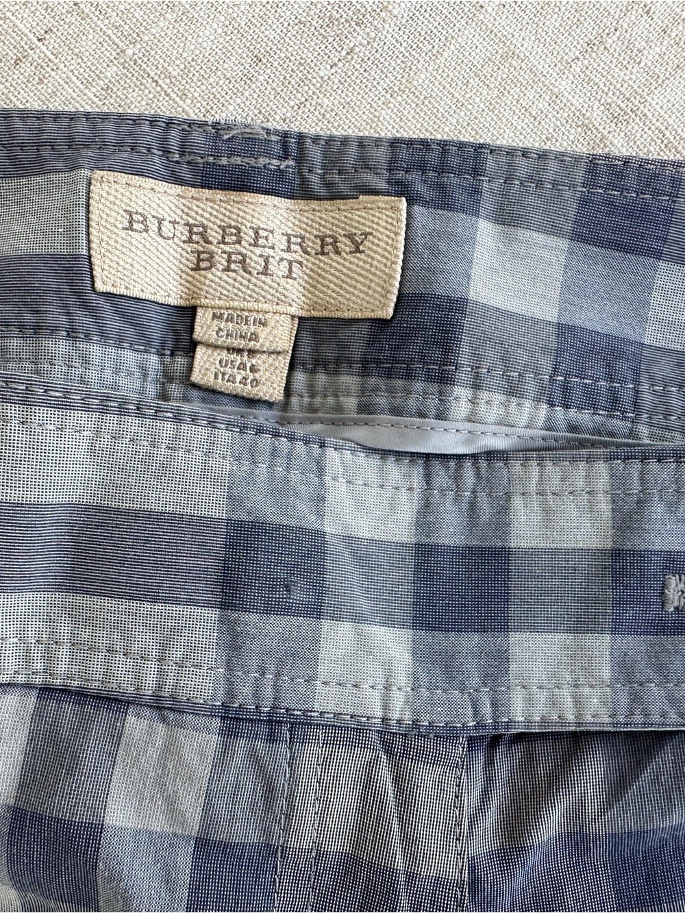 Burberry Blue Gray Plaid Women's Bermuda Shorts - Picture 2 of 5